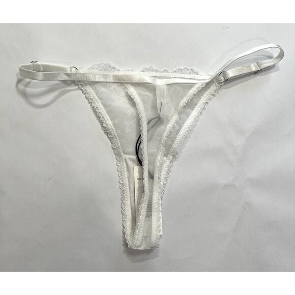 Kat The Label Delilah Lace Thong in White - Picture 4 of 5